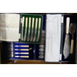 A collection of cased Silver Plated Cutlery