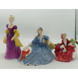 Royal Doulton Lady Figures Lorretta Hn2337, Elyse Hn2429 & Lydia Hn1908(3)
