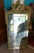 Reproduction French Style Wall Mirror, height 128cm