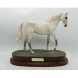 Royal Doulton Desert Orchid white horse on wooden base