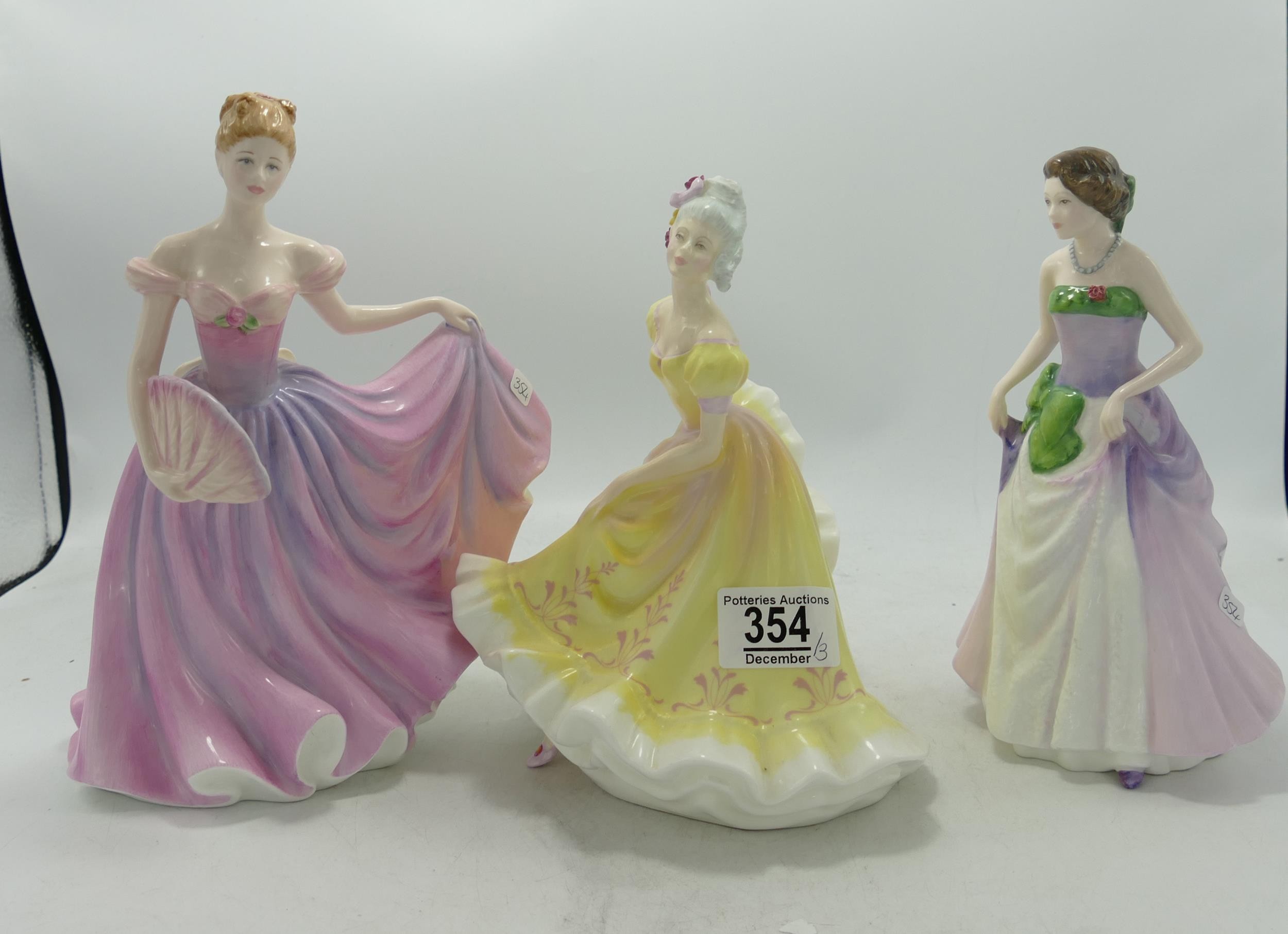 Royal Doulton Lady Figures Ninette Hn2379, Rachael Hn3976 & Jessica Hn3850(3)