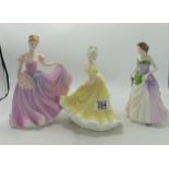 Royal Doulton Lady Figures Ninette Hn2379, Rachael Hn3976 & Jessica Hn3850(3)