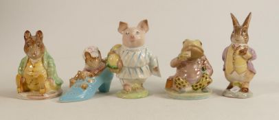 Beswick Beatrix Potter BP2 figures The Old Woman who Lived in a Shoe, Little Pig Robinson, Samuel