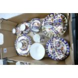 A large collection of 19th Century Imari Patterned Tea & dinnerware including sandwich plates, cup /
