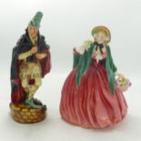 Royal Doulton figure Figures Lady Charmian Hn1949 & The Pied Piper HN2102 ( damaged horn )(2)