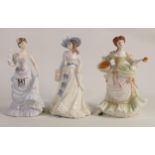 Coalport figures Lily Langtry, Emma Hamilton and Nell Gwen (3)