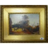 Victorian Oil on Board Landscape Scene , frame size 49 x 61cm