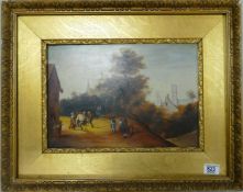 Victorian Oil on Board Landscape Scene , frame size 49 x 61cm