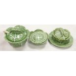 Portuguese Cabbage ware tureen plates, bowls & plates(6)