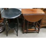 Small Oak Gate Leg table & similar occasional table(2)