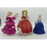 Royal Doulton Lady Figures A single Red Rose Hn3376, Jennifer Hn3447 & unmarked similar item(3)