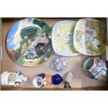 A mixed collection of items to include Beswick Beatrix Potter Embossed wall plates, Staffordshire