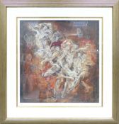 Joy Kirton Smith Limited Edition signed Print Carnival, frame size 93 x 89cm, with certificate