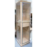 Modern Glazed Corner Display cabinet, height 186.5cm, depth 49.5cm