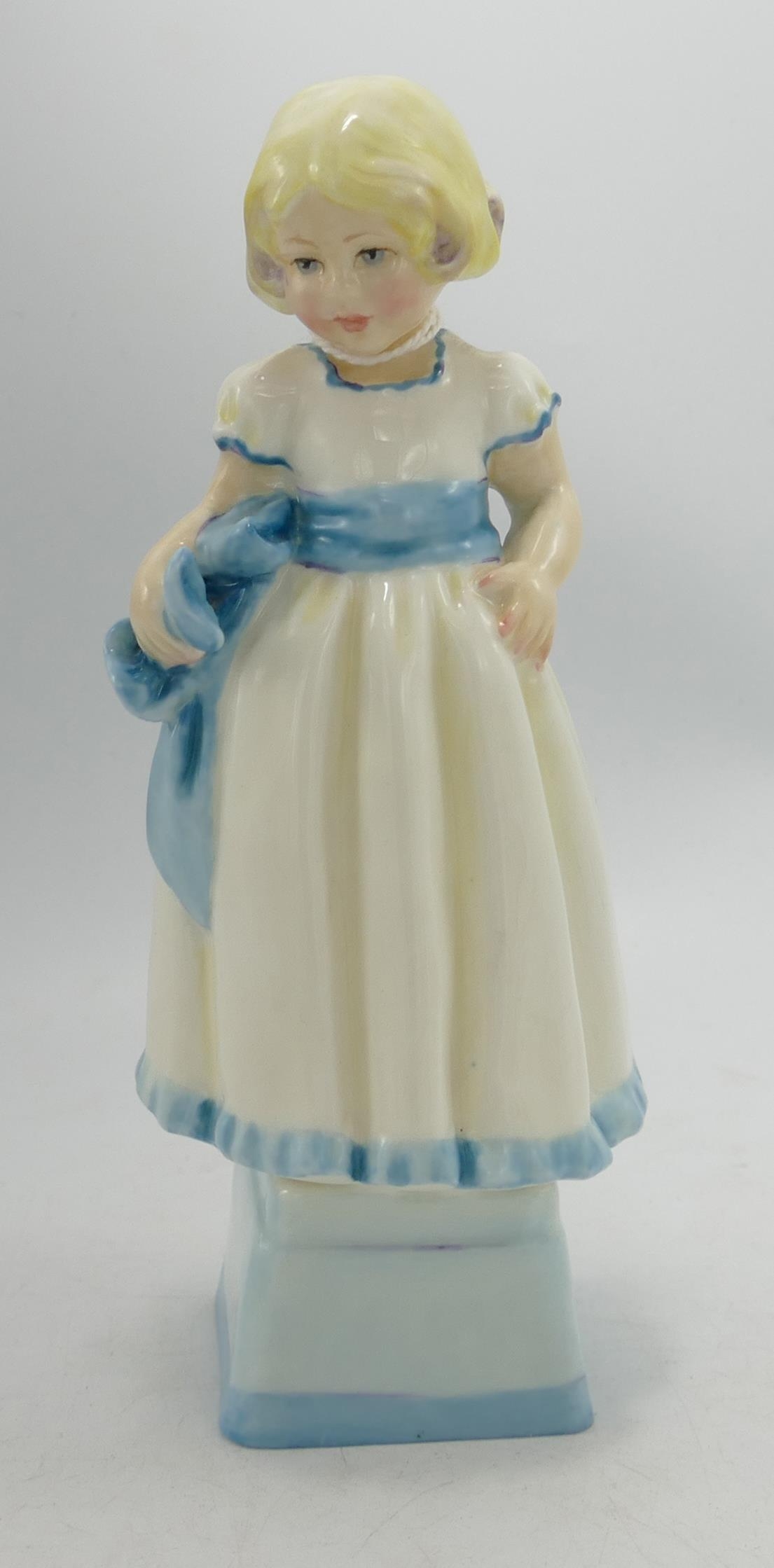 Royal Worcester child figure Mondays Child girl: modelled by Freda Doughty.