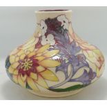 Large Squat Moorcroft Colorado Tube lined Vase, Emma Bossons limited edition, boxed height 16cm