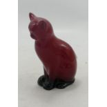 Royal Doulton Flambe Seated Cat, height 13cm