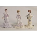 Coalport figures Eugenie first night at the Opera, Alexandra at the ball and Louisa at Ascot