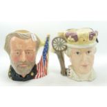 Royal Doulton Large Double Sided Character Jugs The Siege of Yorktown D6749 & The Civil War D6698(2)