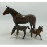Beswick Shetland Foal 1034, Racehorse 701 & Young Spirit Foal 2839(3)