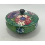 Moorcroft Anemone Patterned Lidded Pot, diameter 14.5cm