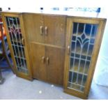 1950's Glazed Oak Display Cabinet