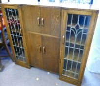 1950's Glazed Oak Display Cabinet