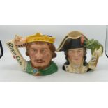 Royal Doulton Large Limited Edition Character Jugs Captain Bligh D6967 & King John D7125, both