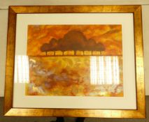 Large Modern K Darlington framed landscape print , frame size 92 x 112cm
