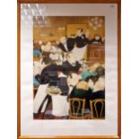 Large signed Beryl Cook limited edition print entitled CHARTIERS, 108cm x 81cm including frame.