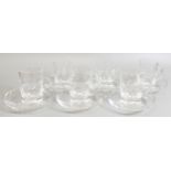 French Cristallerie de Montbronn set of 12 Mint Tea Crystal Cups & Saucers(4)