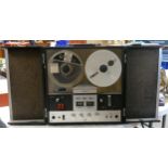 Retro Sharp Solid State Stereo Reel to Reel player with fold out speakers