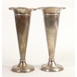 Pair filled silver fluted vases dated 1921, h.19cm, gross weight 561.7g. (2)
