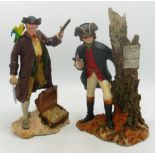 Royal Doulton Resin Figures Dick Turpin & Long John Silver(2)