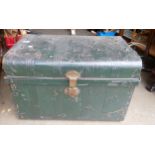 Large Painted Tin Travel Trunk