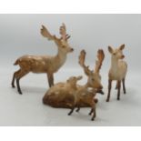 Beswick Stag Family including 954, 981, 999a &Fawn 1000b(4)