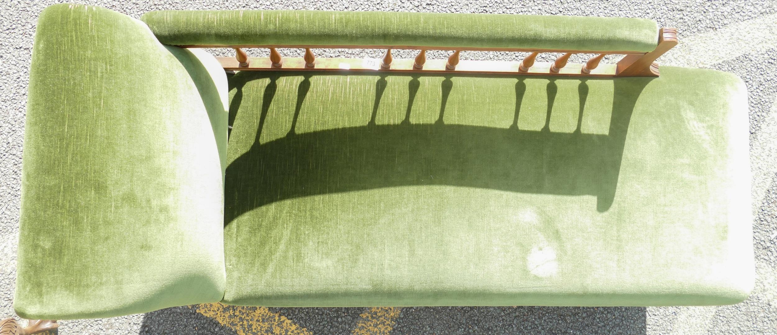 Edwardian Upholstered Chaise Lounge - Image 2 of 3