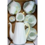 Shelley Dainty Shaped 13087 pail green & lemon coffee set