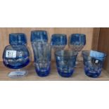 De Lamerie Fine crystal blue glass ware, specially made high end quality item, tallest height