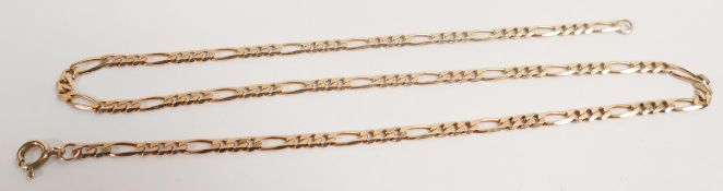 9ct gold gents 18 inch necklace, 9.3g.