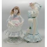 Coalport Golden Age Figure Beatrice at the Garden Party & Childhood Joys figure, both limited