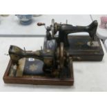 Singer sewing machine ED19291 2 together with a Hexagon K1753 sewing machine