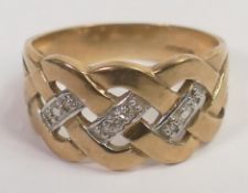 9ct gold gentlemans keepers ring, size X/Y, 6g.