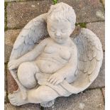 Stone garden ornament Gabe , sleeping cherub Gabriel