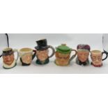 A mixed collection of Shorter & Westminster Branded Small Character jugs(6)