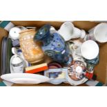 A mixed collection of items to include Royal Doulton Stoneware vase, Crown Derby Cup & saucer,