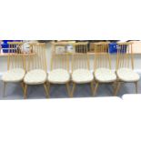 Ercol Blonde Chest of Six Windsor Dining Chairs