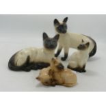 Beswick Siamese Cats 1559, 1887, 1296 & 1897(4)