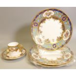 De Lamerie Fine Bone China heavily gilded Countess Floribunda patterned Coffee Can & Saucer,