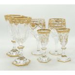 De Lamerie Fine crystal heavily gilded non matching glass ware, specially made high end quality